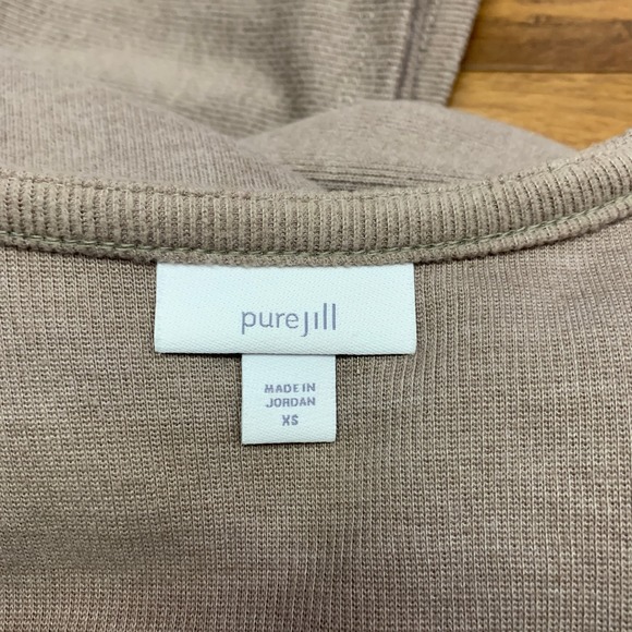 J.Jill Pure Jill Wrap Cardigan Womens Size XS Brown Knit Top Pockets Long Sleeve - Picture 6 of 8